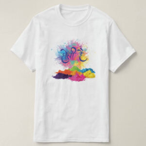 Graphic Printed T-Shirt for Happy Holi Tshirt | Casual Half Sleeve Round Neck T-Shirt