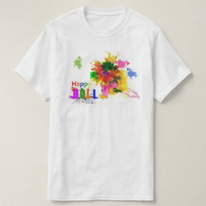 Graphic Printed T-Shirt for Happy Holi Tshirt | Casual Half Sleeve Round Neck T-Shirt