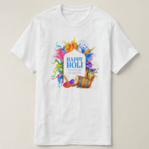 Graphic Printed T-Shirt for Happy Holi Tshirt | Casual Half Sleeve Round Neck T-Shirt