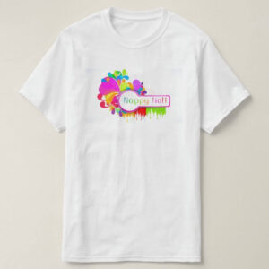 Graphic Printed T-Shirt for Happy Holi Tshirt | Casual Half Sleeve Round Neck T-Shirt