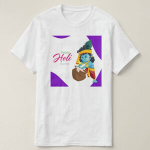 Graphic Printed T-Shirt for Happy Holi Tshirt | Casual Half Sleeve Round Neck T-Shirt