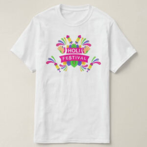 Graphic Printed T-Shirt for Happy Holi Tshirt | Casual Half Sleeve Round Neck T-Shirt
