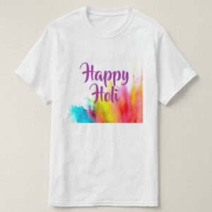 Graphic Printed T-Shirt for Happy Holi Tshirt | Casual Half Sleeve Round Neck T-Shirt