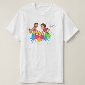 Graphic Printed T-Shirt for Happy Holi Tshirt | Casual Half Sleeve Round Neck T-Shirt