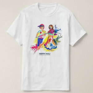 Graphic Printed T-Shirt for Happy Holi Tshirt | Casual Half Sleeve Round Neck T-Shirt