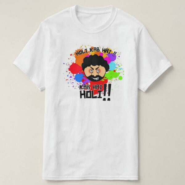 Graphic Printed T-Shirt for Happy Holi Tshirt | Casual Half Sleeve Round Neck T-Shirt