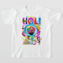 Graphic Printed T-Shirt for Happy Holi Tshirt Kids Casual Half Round Neck T-Shirt