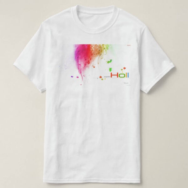 Graphic Printed T-Shirt for Happy Holi Tshirt | Casual Half Sleeve Round Neck T-Shirt