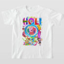 Graphic Printed T-Shirt for Happy Holi Tshirt Kids Casual Half Round Neck T-Shirt