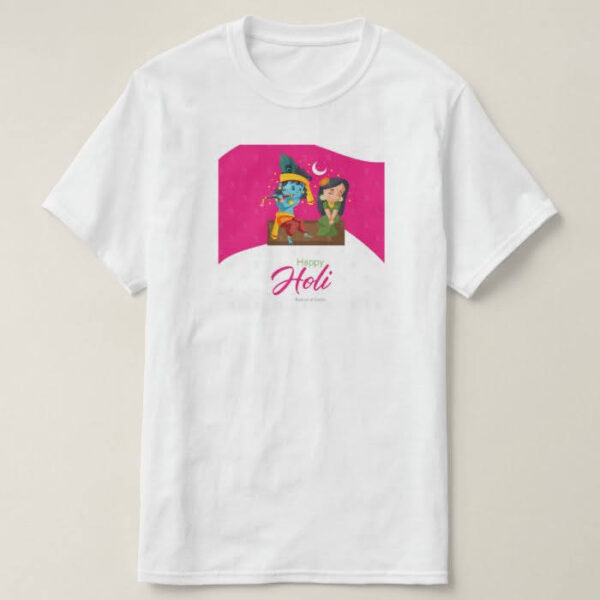 Graphic Printed T-Shirt for Happy Holi Tshirt | Casual Half Sleeve Round Neck T-Shirt