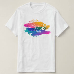 Graphic Printed T-Shirt for Happy Holi Tshirt | Casual Half Sleeve Round Neck T-Shirt