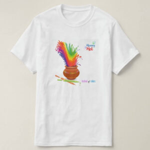 Graphic Printed T-Shirt for Happy Holi Tshirt Kids Casual Half Round Neck T-Shirt