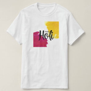 Graphic Printed T-Shirt for Happy Holi Tshirt | Casual Half Sleeve Round Neck T-Shirt