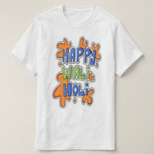 Graphic Printed T-Shirt for Happy Holi Tshirt | Casual Half Sleeve Round Neck T-Shirt
