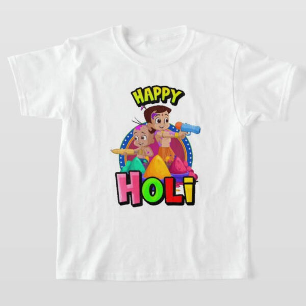 Graphic Printed T-Shirt for Happy Holi Tshirt | Casual Half Sleeve Round Neck T-Shirt