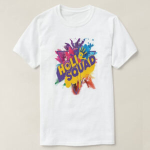 Graphic Printed T-Shirt for Happy Holi Tshirt | Casual Half Sleeve Round Neck T-Shirt