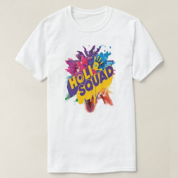 Graphic Printed T-Shirt for Happy Holi Tshirt | Casual Half Sleeve Round Neck T-Shirt