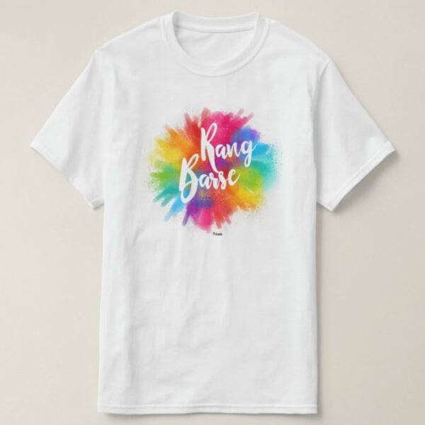 Graphic Printed T-Shirt for Happy Holi Tshirt | Casual Half Sleeve Round Neck T-Shirt
