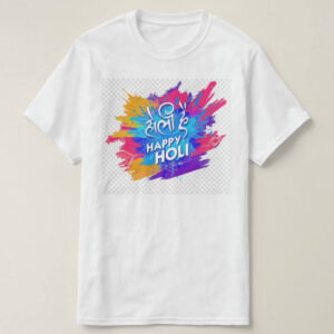 Graphic Printed T-Shirt for Happy Holi Tshirt | Casual Half Sleeve Round Neck T-Shirt