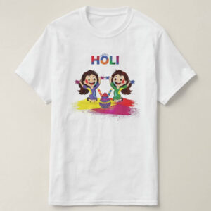 Graphic Printed T-Shirt for Happy Holi Tshirt | Casual Half Sleeve Round Neck T-Shirt