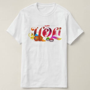 Graphic Printed T-Shirt for Happy Holi Tshirt | Casual Half Sleeve Round Neck T-Shirt