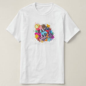 Graphic Printed T-Shirt for Happy Holi Tshirt | Casual Half Sleeve Round Neck T-Shirt