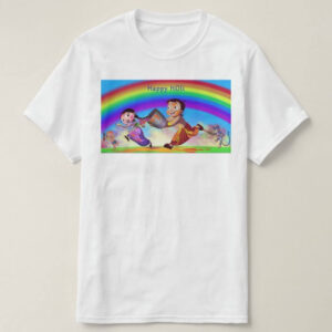 Graphic Printed T-Shirt for Happy Holi Tshirt Kids Casual Half Round Neck T-Shirt
