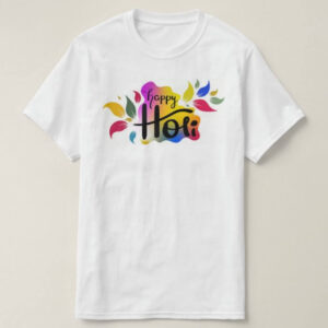 Graphic Printed T-Shirt for Happy Holi Tshirt | Casual Half Sleeve Round Neck T-Shirt