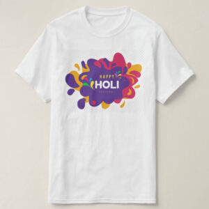 Graphic Printed T-Shirt for Happy Holi Tshirt | Casual Half Sleeve Round Neck T-Shirt