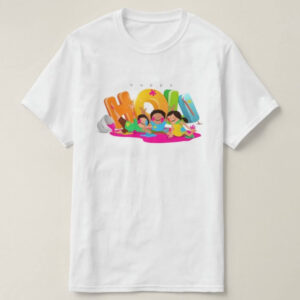 Graphic Printed T-Shirt for Happy Holi Tshirt | Casual Half Sleeve Round Neck T-Shirt