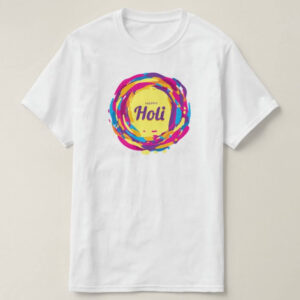 Graphic Printed T-Shirt for Happy Holi Tshirt | Casual Half Sleeve Round Neck T-Shirt