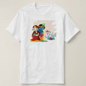 Graphic Printed T-Shirt for Happy Holi Tshirt | Casual Half Sleeve Round Neck T-Shirt
