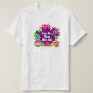 Graphic Printed T-Shirt for Happy Holi Tshirt | Casual Half Sleeve Round Neck T-Shirt