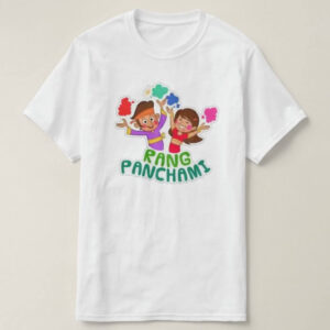 Graphic Printed T-Shirt for Happy Holi Tshirt Kids Casual Half Round Neck T-Shirt