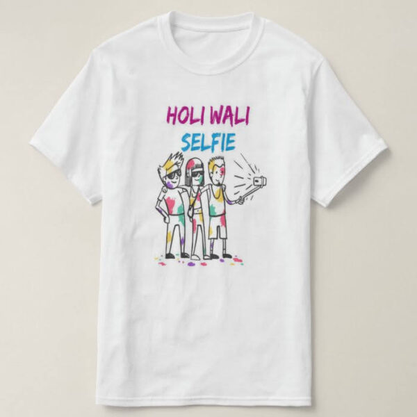 Graphic Printed T-Shirt for Happy Holi Tshirt | Casual Half Sleeve Round Neck T-Shirt