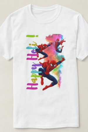 Graphic Printed T-Shirt for Happy Holi Tshirt | Casual Half Sleeve Round Neck T-Shirt