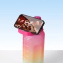 Gradient Color Motivational Drinking Water Bottle Push Button Water Bottle with Straw 3 in 1 set multicolor BPA free
