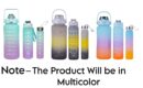 Gradient Color Motivational Drinking Water Bottle Push Button Water Bottle with Straw 3 in 1 set multicolor BPA free