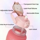 Gradient Color Motivational Drinking Water Bottle Push Button Water Bottle with Straw 3 in 1 set multicolor BPA free