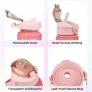 Gradient Color Motivational Drinking Water Bottle Push Button Water Bottle with Straw 3 in 1 set multicolor BPA free
