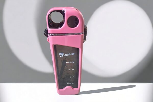 New Lighter Shape BPA-free Silicone Water Bottle With High Value Straw 350 ml Bottle  (Pack of 1, Pink, Silicone) - Pink - Image 2