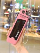 New Lighter Shape BPA-free Silicone Water Bottle With High Value Straw 350 ml Bottle  (Pack of 1, Pink, Silicone) - Pink