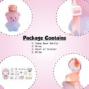Push Button Open Kids Water Bottle with Straw, Sipper Bottle for Kids with Adjustable Strap and Stickers, 800ml, (Pack of 1, Pink)