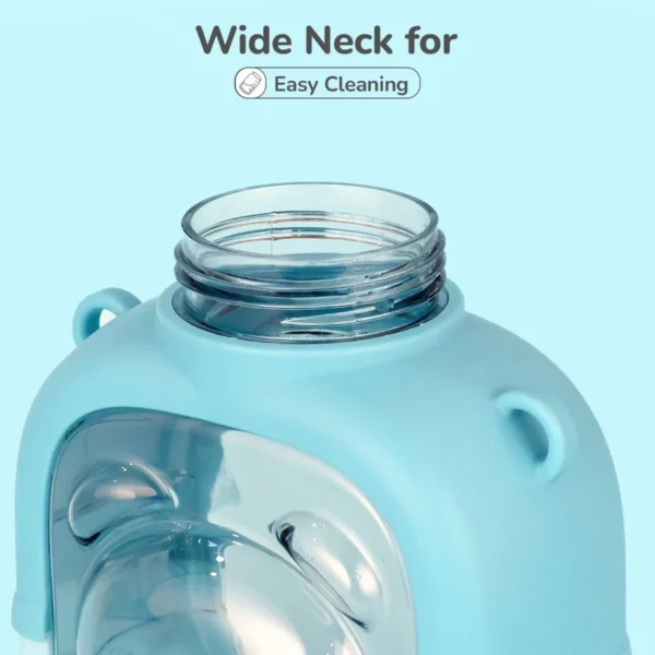 Baloo Straw Sipper Bottle 1000ml BPA free Tritan Material with Silicone Straw  Drinking Water Bottle Push Button Water Bottle with Straw Blue - Image 4