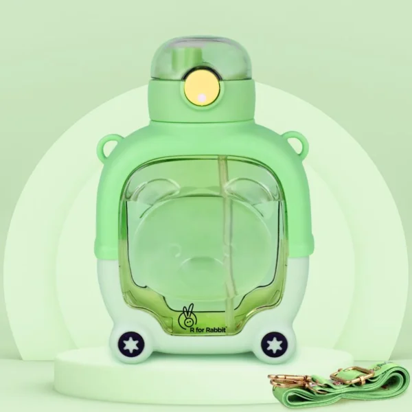 Baloo Straw Sipper Bottle 1000ml BPA free Tritan Material with Silicone Straw  Drinking Water Bottle Push Button Water with Straw Green