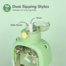 Baloo Straw Sipper Bottle 1000ml BPA free Tritan Material with Silicone Straw  Drinking Water Bottle Push Button Water with Straw Green