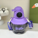 1000 ml School Water Bottles for Children’s Everyday Use BPA free Tritan Material with Silicone Straw with Push Button Water Purple