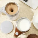 Stirring Coffee Mug | Stainless Steel Mug for Milk | Travel Mixing Cup | Suitable for Coffee/Milk / Hot Chocolat |Battery Operated