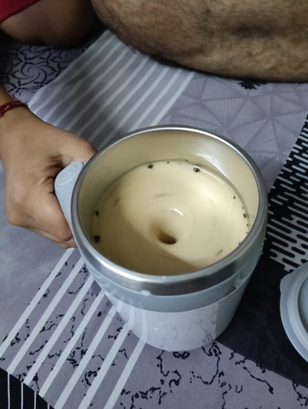 Stirring Coffee Mug | Stainless Steel Mug for Milk | Travel Mixing Cup | Suitable for Coffee/Milk / Hot Chocolat |Battery Operated - Image 3
