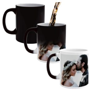 Customised Magic Photo Mug , Black Ceramic, Personalized Coffee Cup, Business Promotional Gift